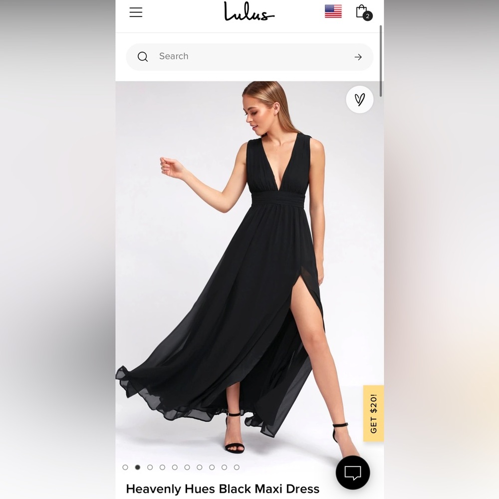 Lulus Heavenly Hues Black Maxi Dress